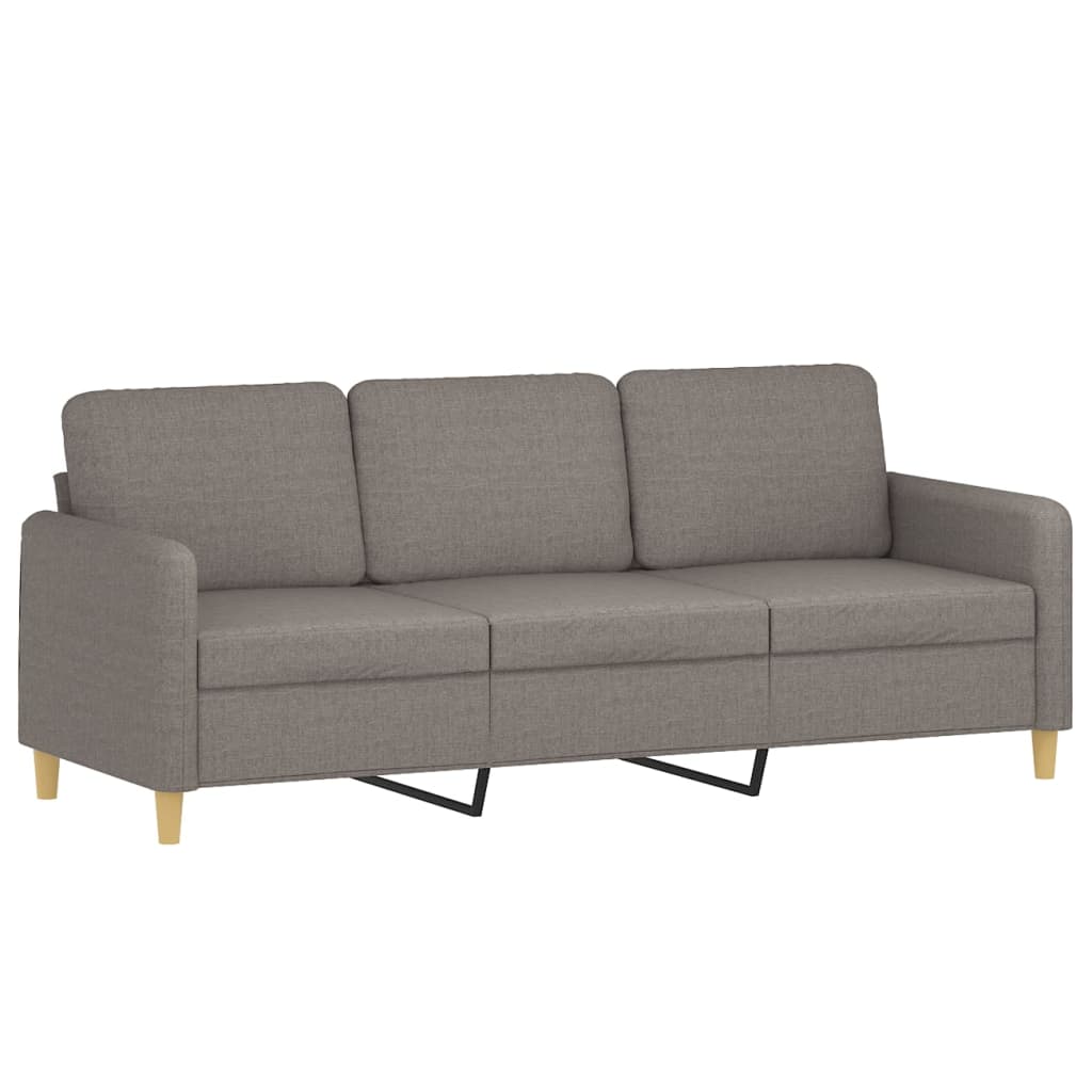 4-dijelni set sofa s jastucima smeđesivi od tkanine