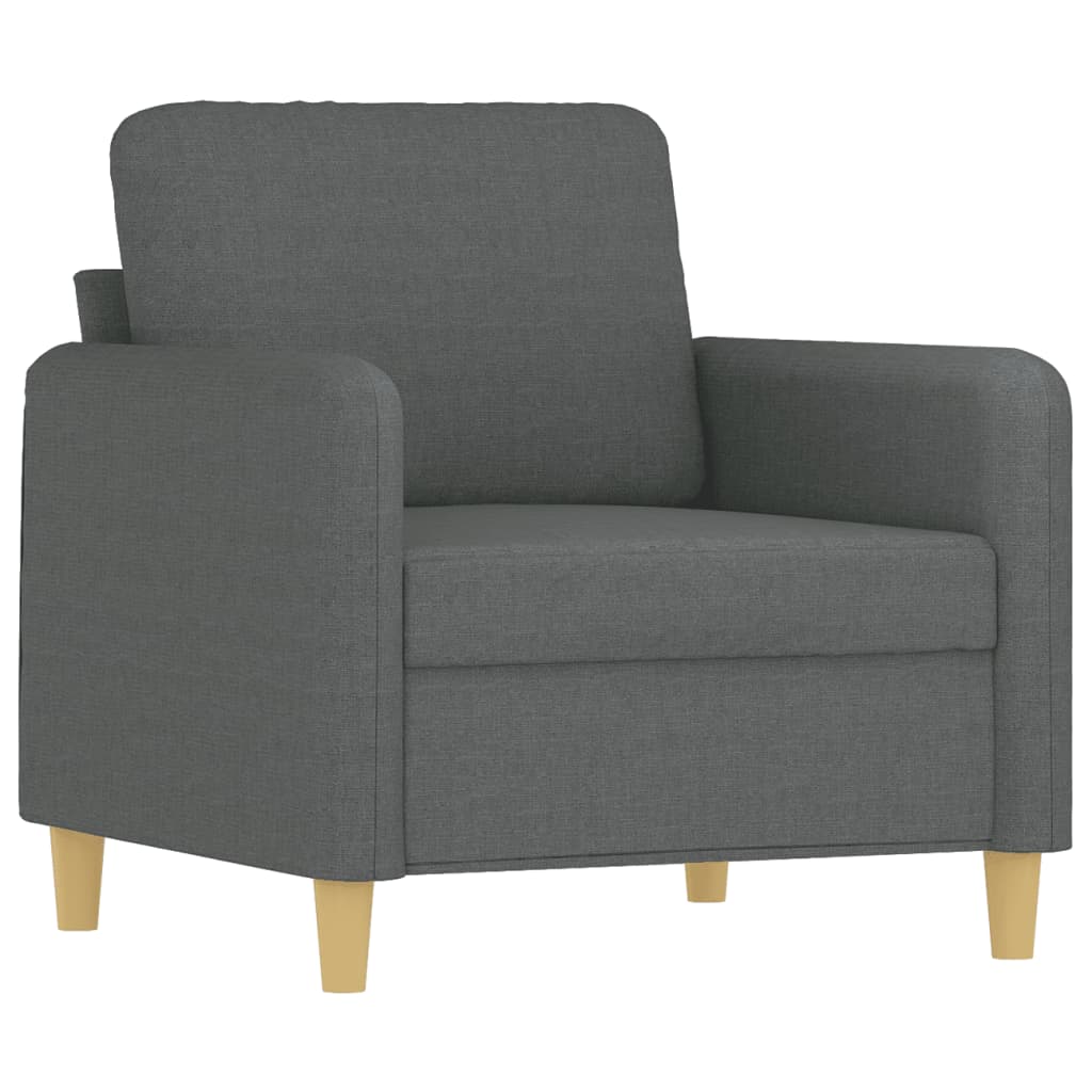 3-dijelni set sofa s jastucima tamnosivi od tkanine