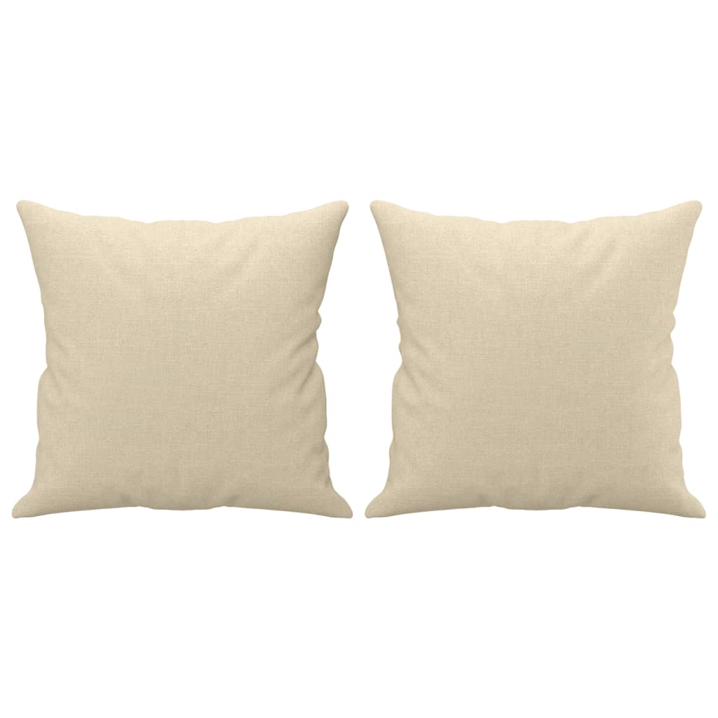 3-dijelni set sofa s jastucima krem od mikrovlakana