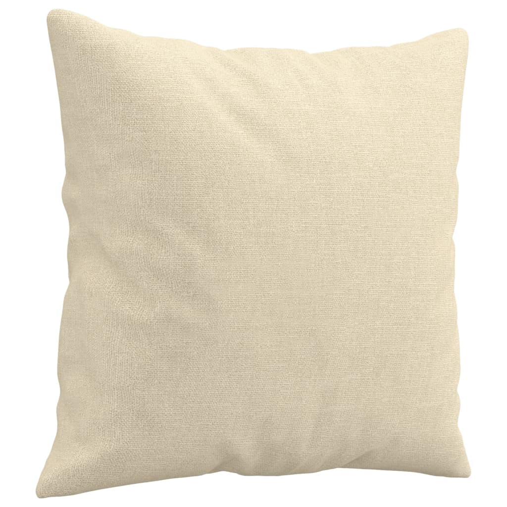 3-dijelni set sofa s jastucima krem od mikrovlakana