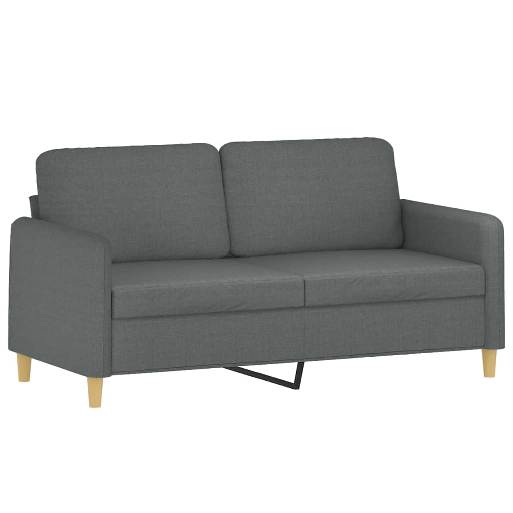 3-dijelni set sofa s jastucima tamnosivi od tkanine