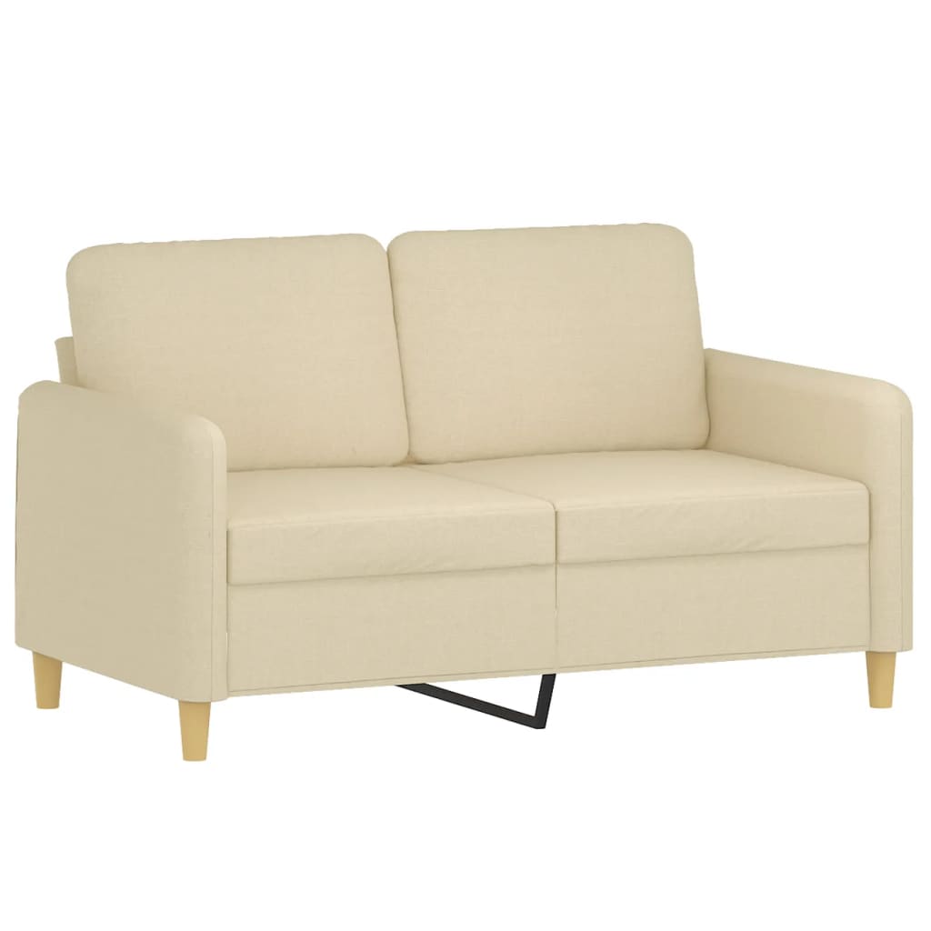 3-dijelni set sofa s jastucima krem od tkanine