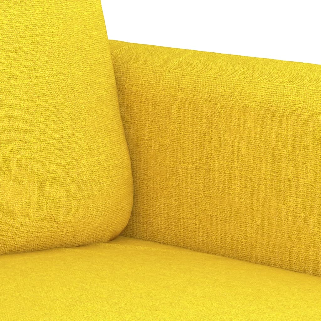 3-dijelni set sofa s jastucima svjetložuti od tkanine