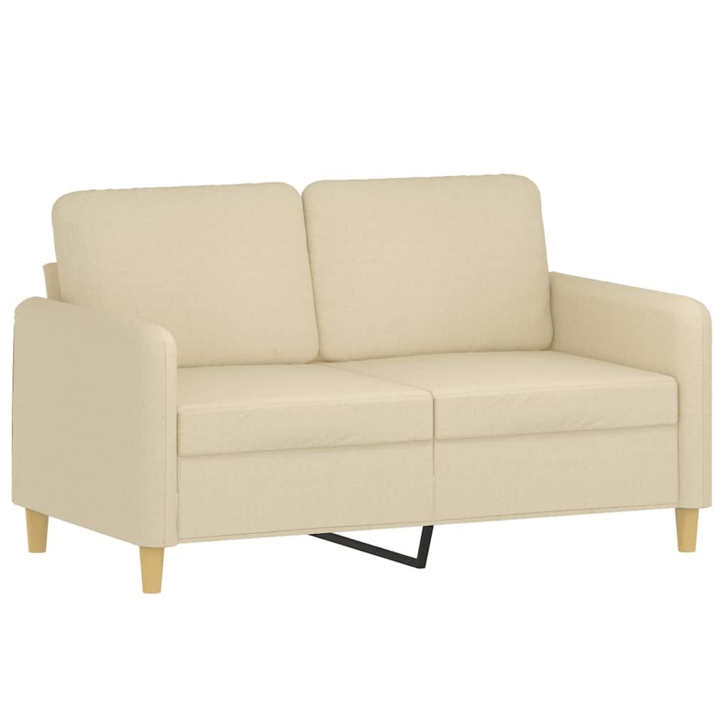 2-dijelni set sofa s jastucima krem od tkanine