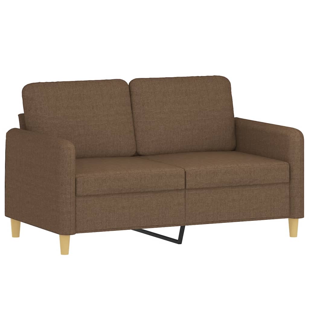 2-dijelni set sofa s jastucima smeđi od tkanine