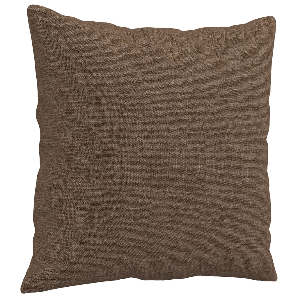 2-dijelni set sofa s jastucima smeđi od tkanine