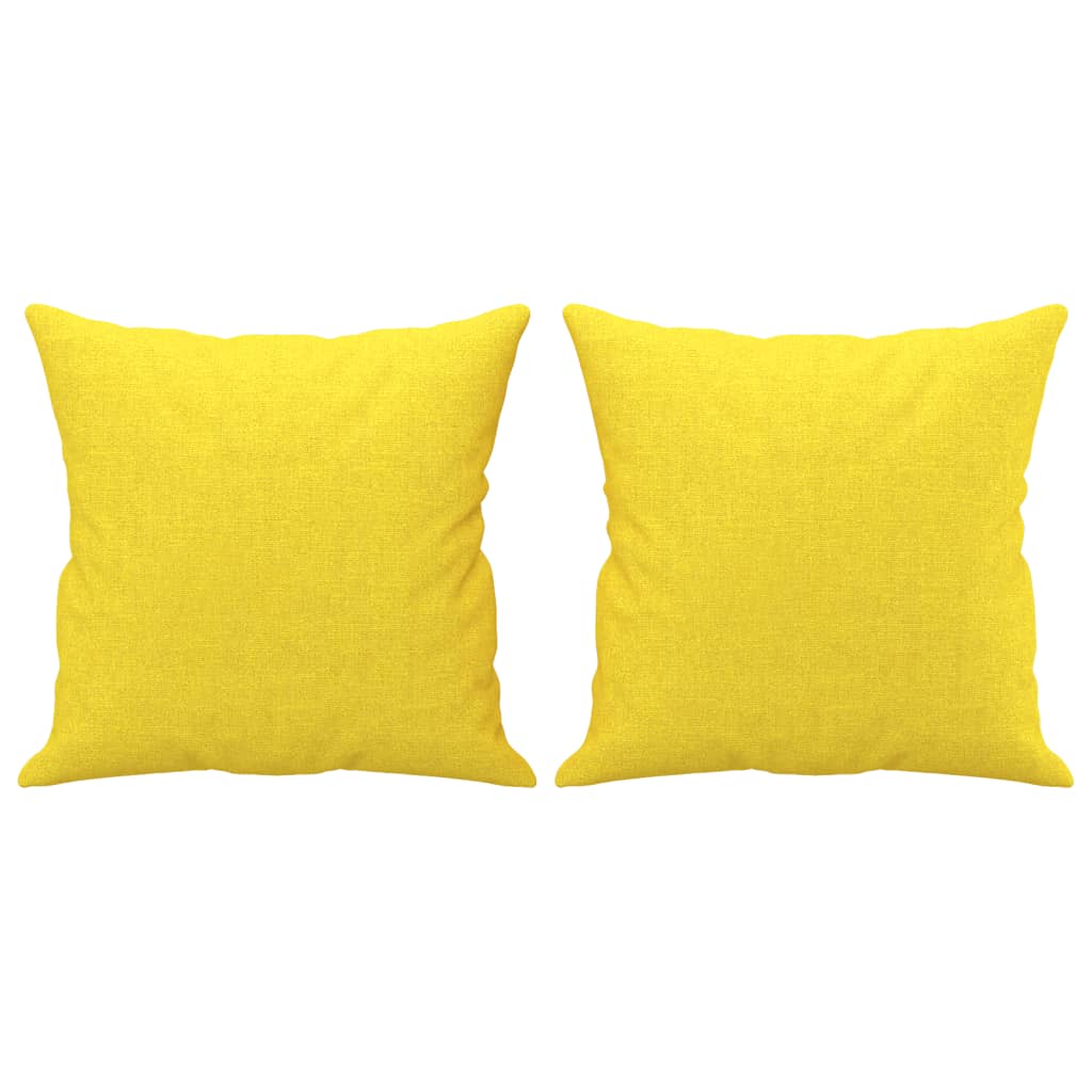 2-dijelni set sofa s jastucima svjetložuti od tkanine