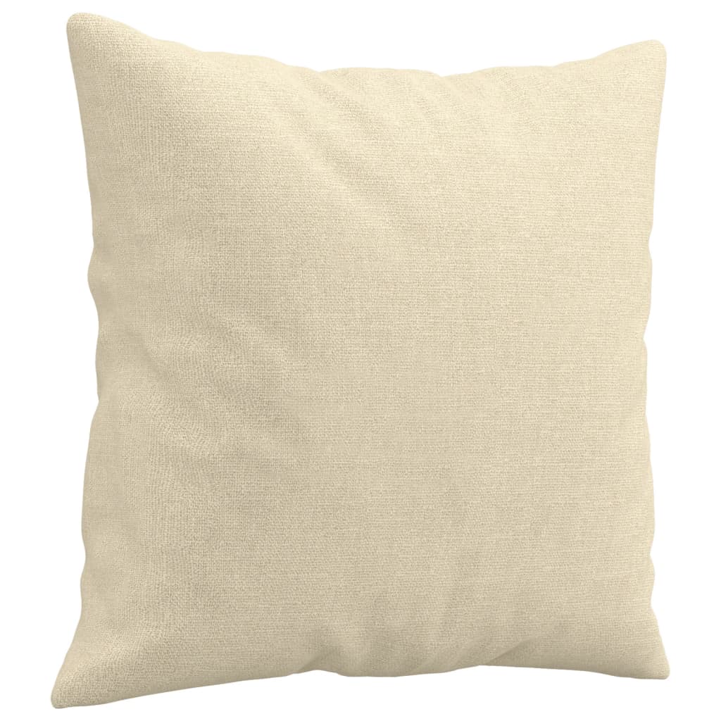 3-dijelni set sofa s jastucima krem od mikrovlakana