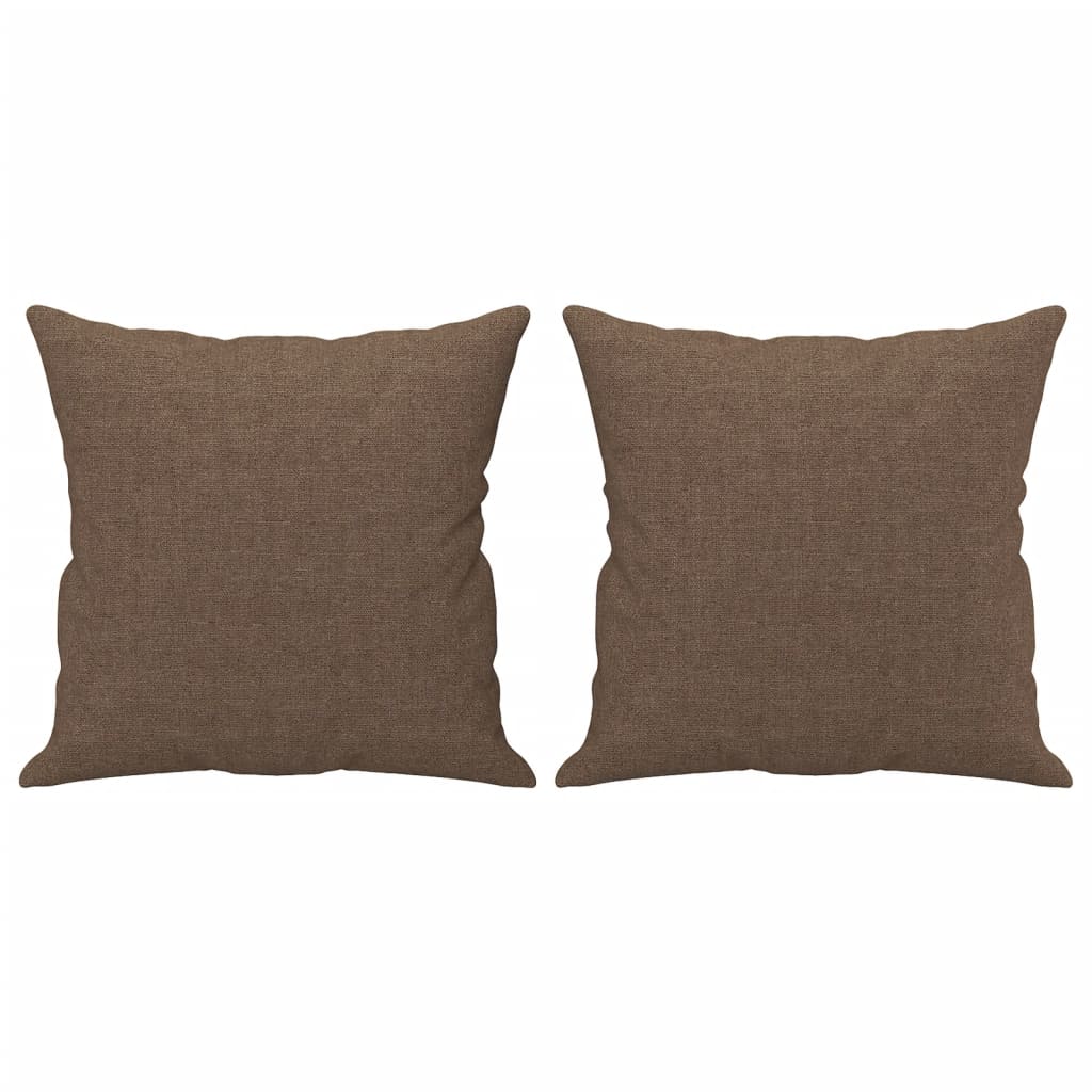 3-dijelni set sofa s jastucima smeđi od tkanine
