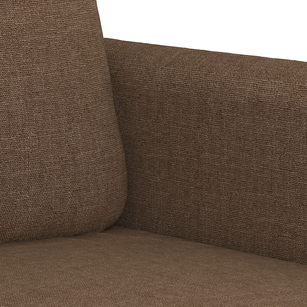 2-dijelni set sofa s jastucima smeđi od tkanine