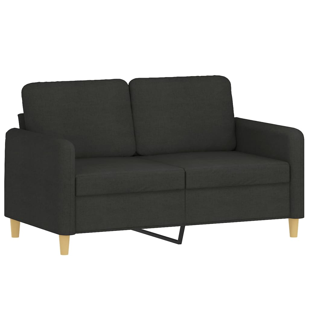 2-dijelni set sofa s jastucima crni od tkanine
