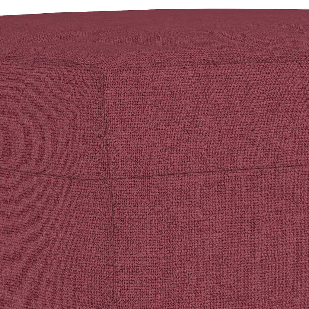 3-dijelni set sofa s jastucima crvena boja vina od tkanine
