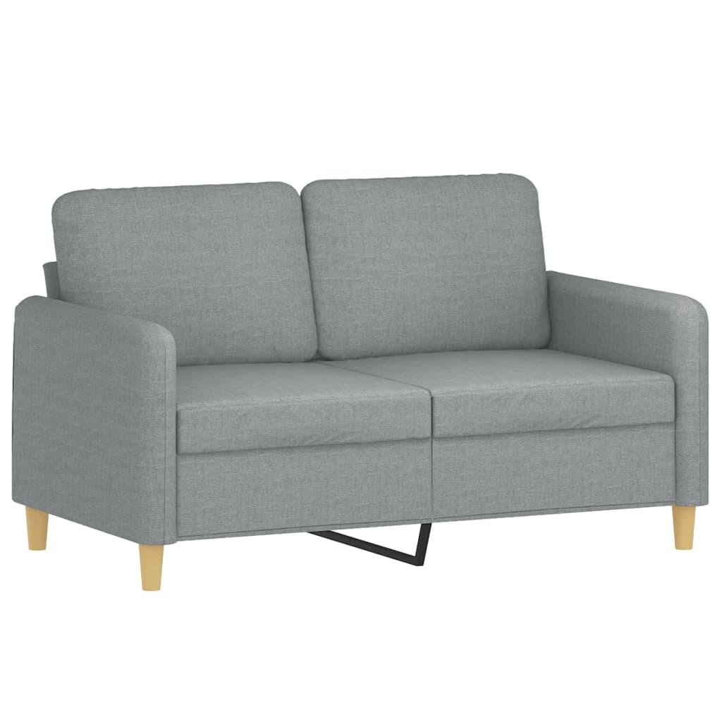 2-dijelni set sofa s jastucima svjetlosivi od tkanine