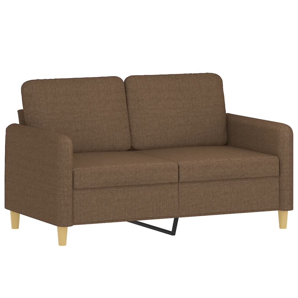 2-dijelni set sofa s jastucima smeđi od tkanine