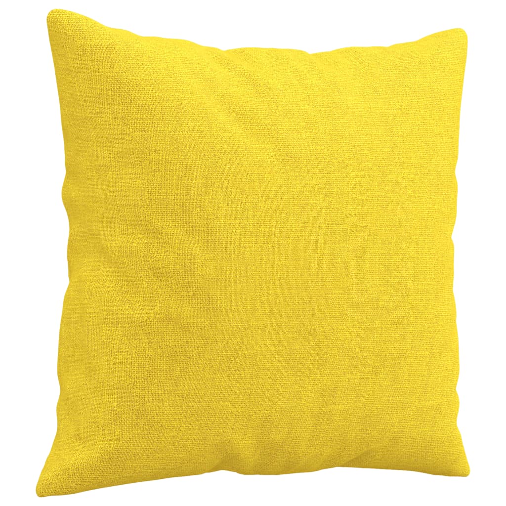 2-dijelni set sofa s jastucima svjetložuti od tkanine