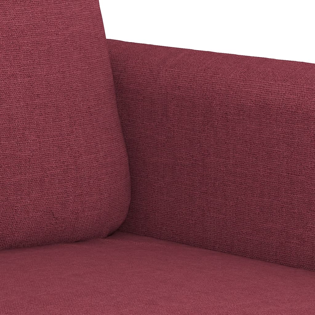 3-dijelni set sofa s jastucima crvena boja vina od tkanine