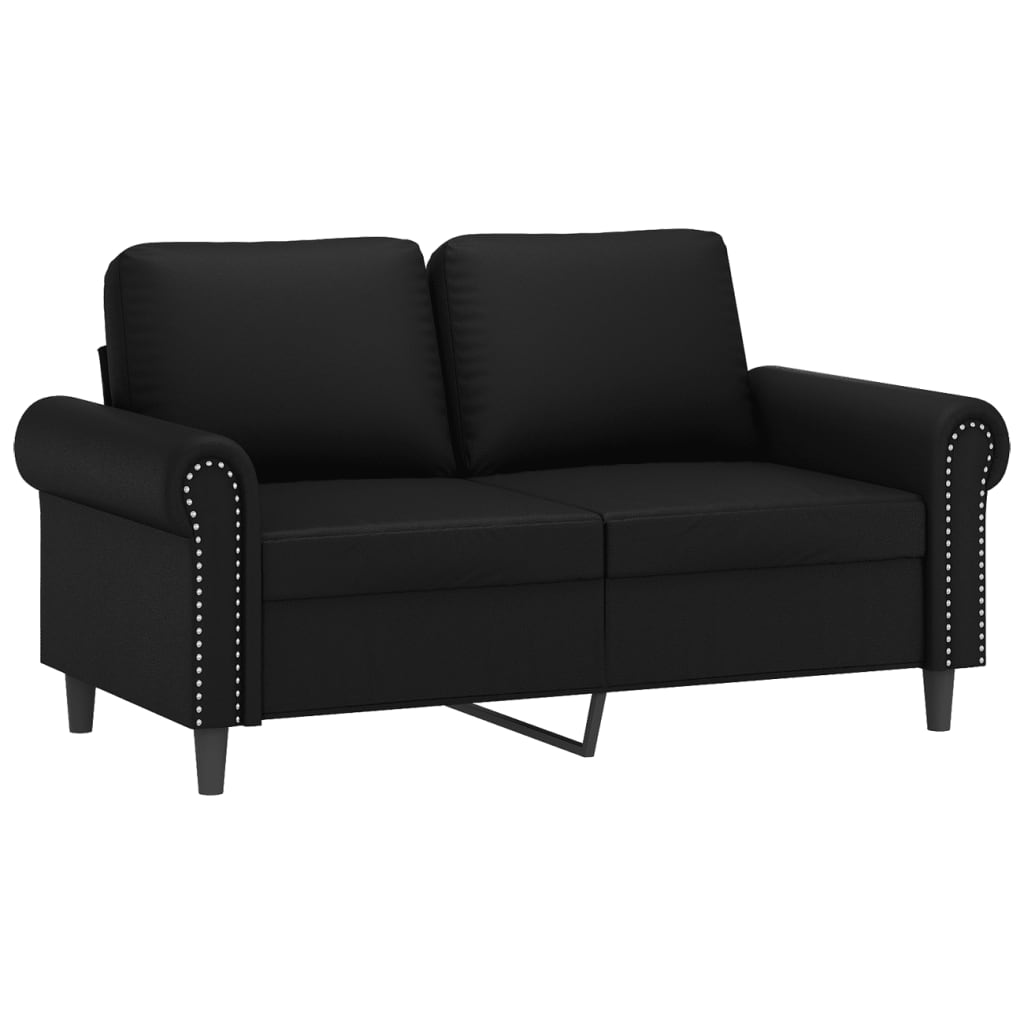 3-dijelni set sofa s jastucima crni od umjetne kože