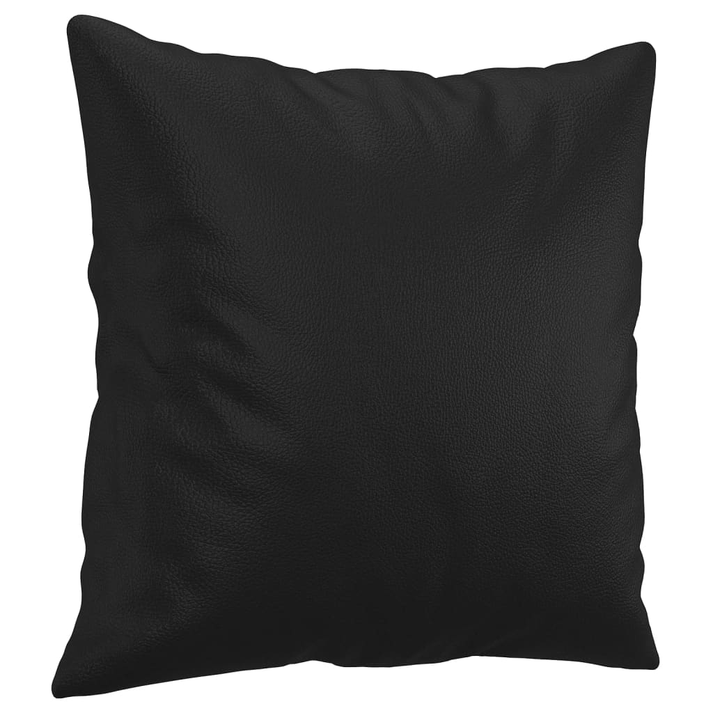2-dijelni set sofa s jastucima crni od umjetne kože
