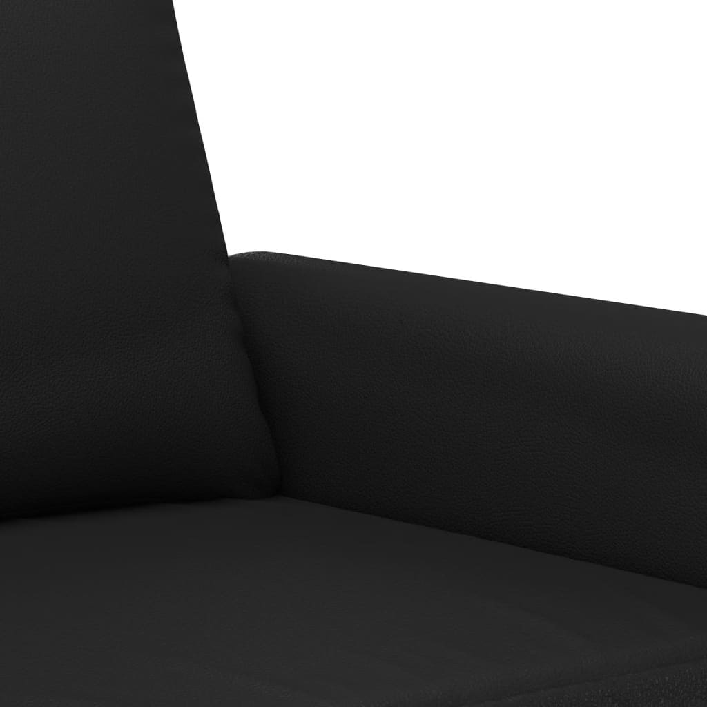 3-dijelni set sofa s jastucima crna od umjetne kože
