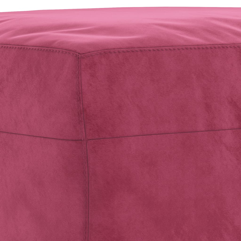 4-dijelni set sofa s jastucima crvena boja vina baršunasti