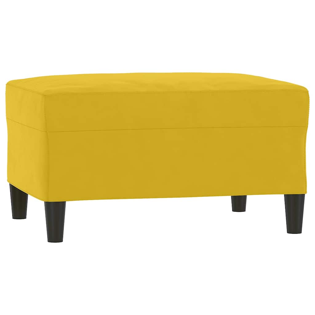 4-dijelni set sofa s jastucima žuti baršunasti