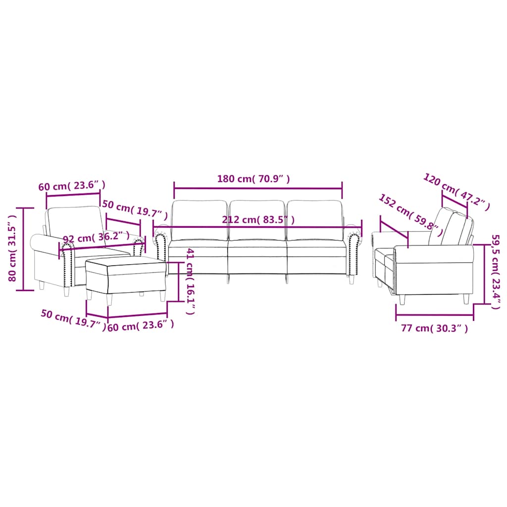4-dijelni set sofa s jastucima žuti baršunasti