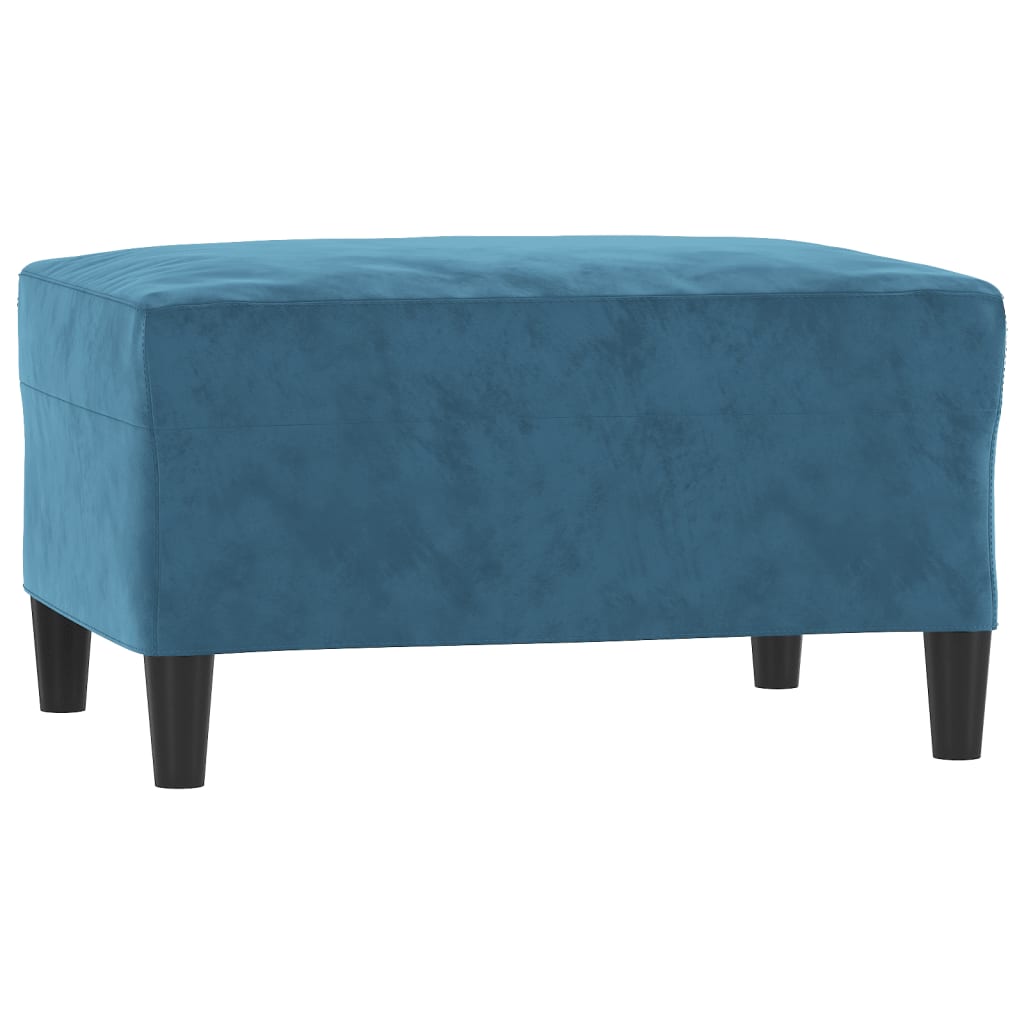 4-dijelni set sofa s jastucima plavi baršunasti