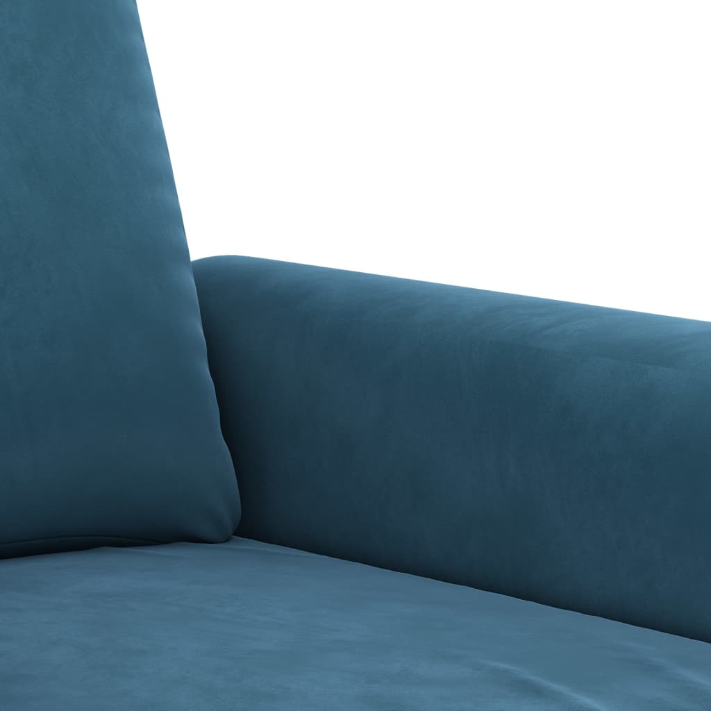 4-dijelni set sofa s jastucima plavi baršunasti