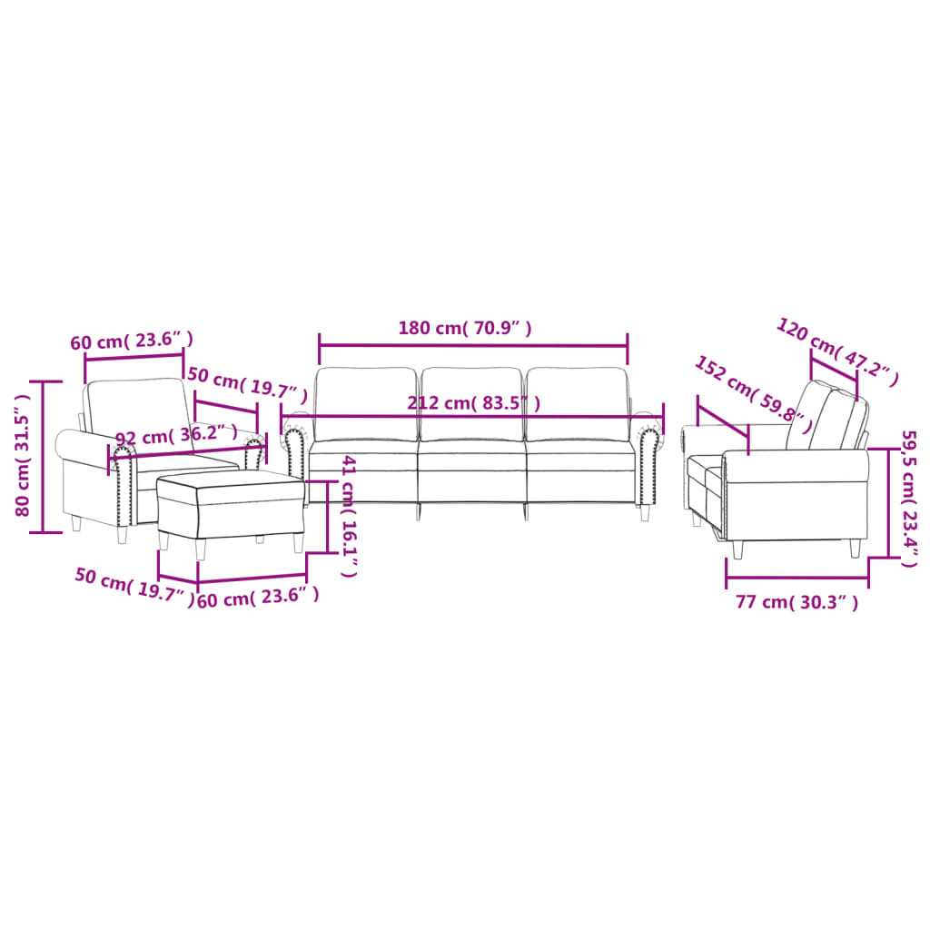 4-dijelni set sofa s jastucima plavi baršunasti