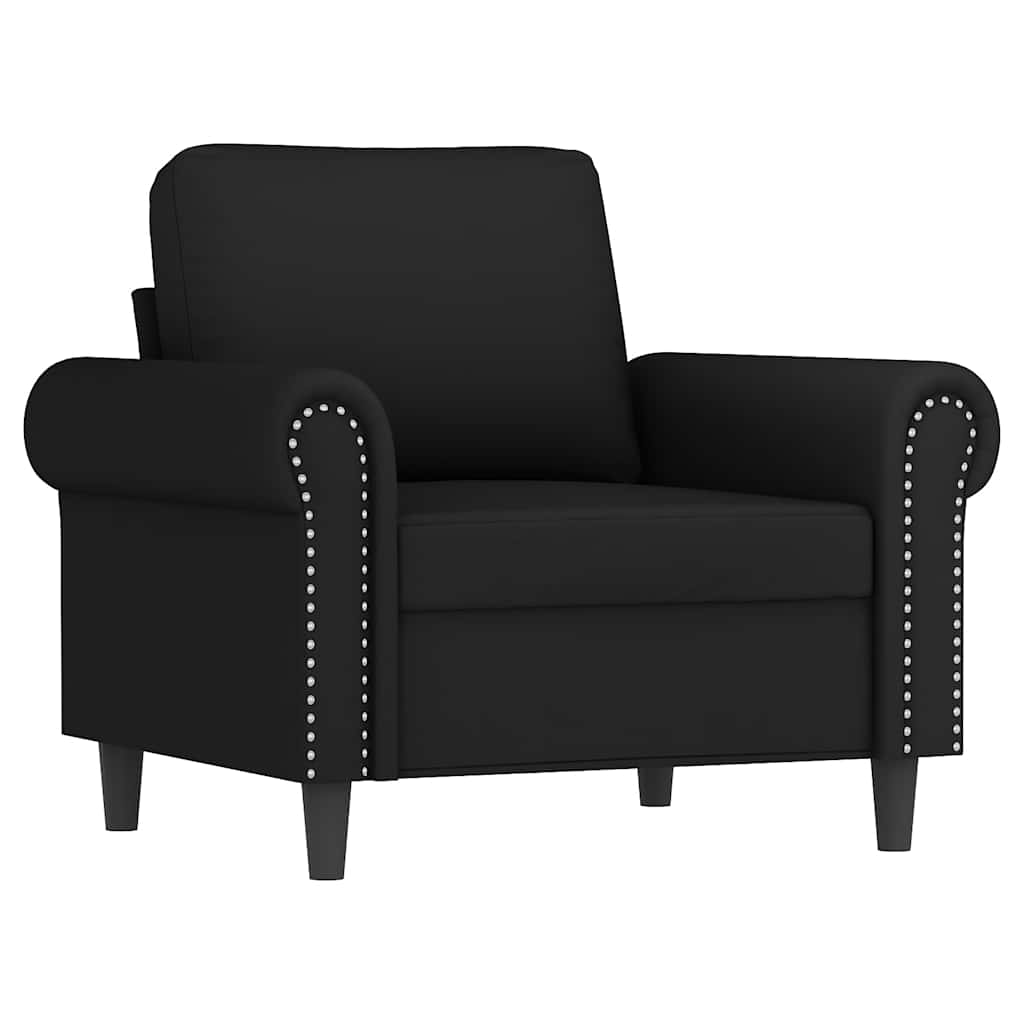 3-dijelni set sofa s jastucima crni baršunasti
