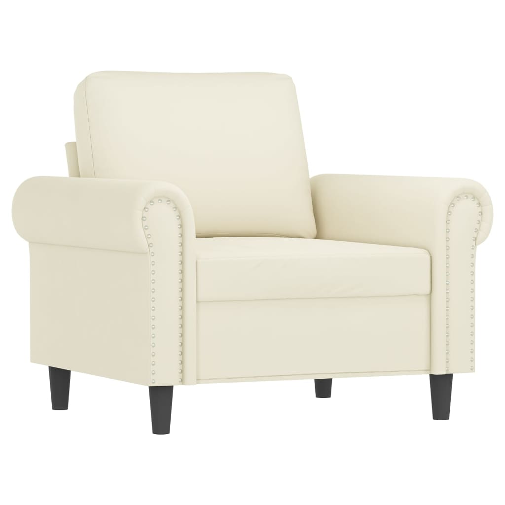 3-dijelni set sofa s jastucima krem baršunasti