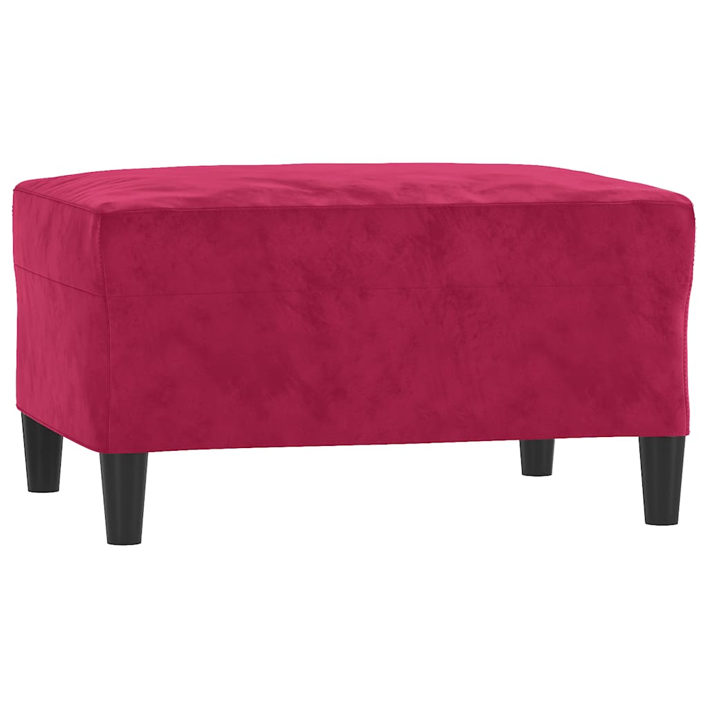 4-dijelni set sofa s jastucima crvena boja vina baršunasti