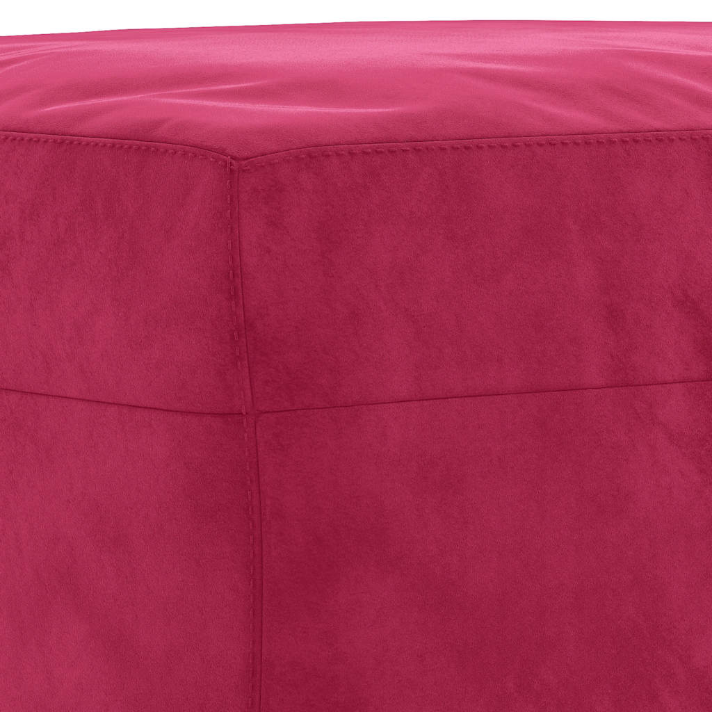 4-dijelni set sofa s jastucima crvena boja vina baršunasti