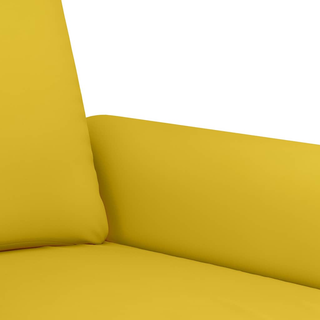 4-dijelni set sofa s jastucima žuti baršunasti