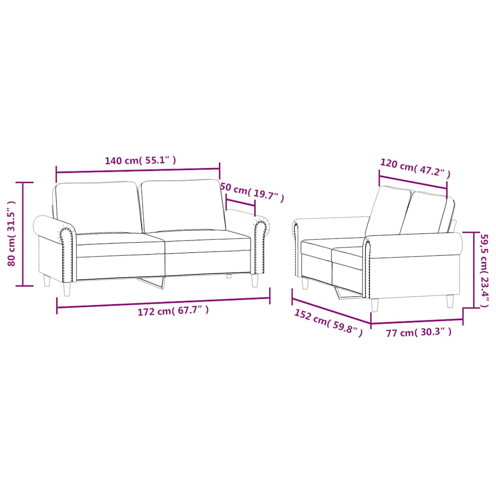 2-dijelni set sofa s jastucima tamnozeleni baršunasti