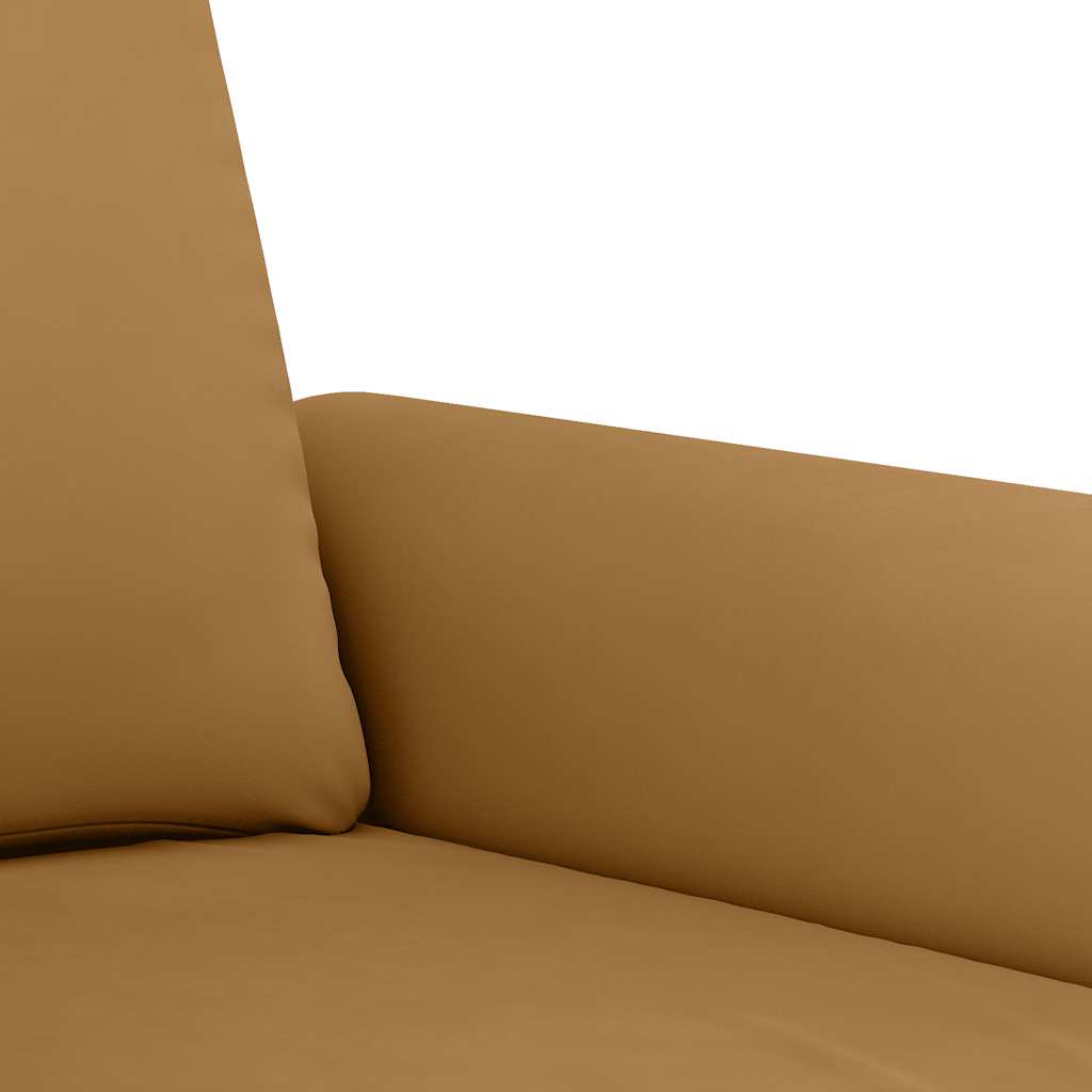 2-dijelni set sofa s jastucima smeđi baršunasti