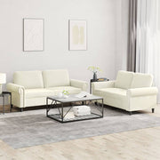 2-dijelni set sofa s jastucima krem baršunasti