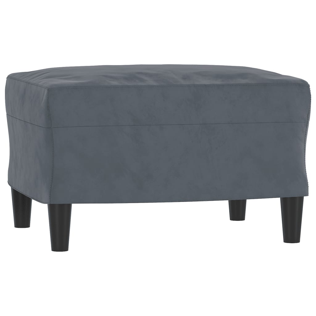 3-dijelni set sofa s jastucima tamnosivi baršunasti