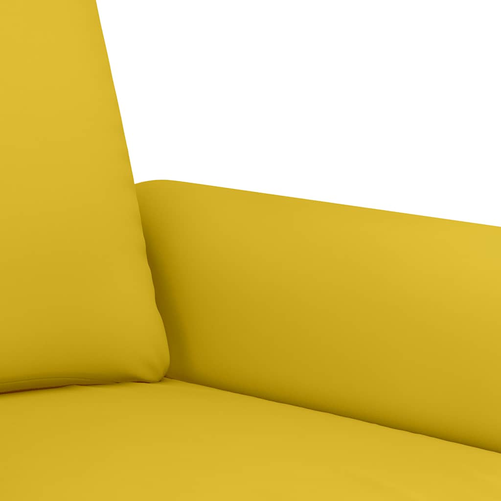 3-dijelni set sofa s jastucima žuti baršunasti