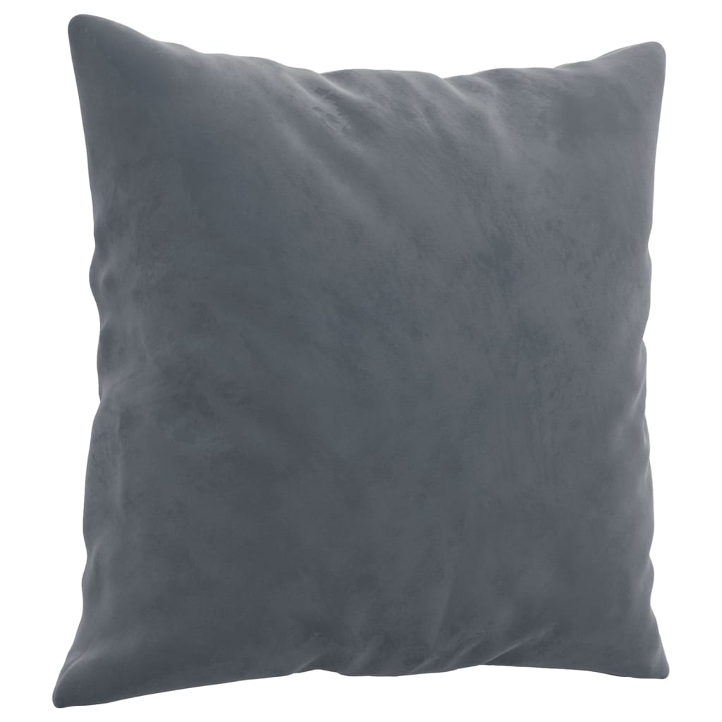 2-dijelni set sofa s jastucima tamnosivi baršunasti