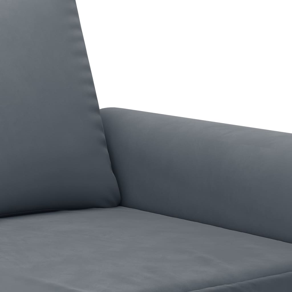 2-dijelni set sofa s jastucima tamnosivi baršunasti