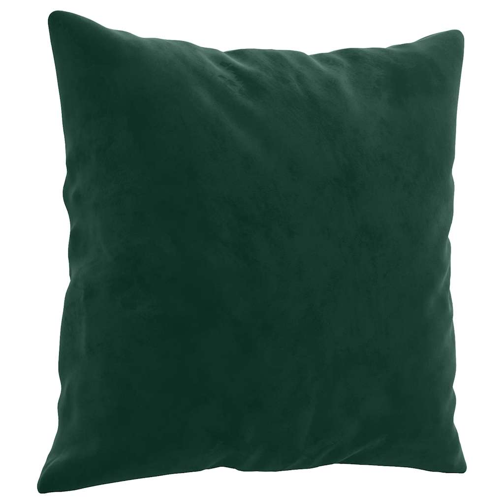 2-dijelni set sofa s jastucima tamnozeleni baršunasti