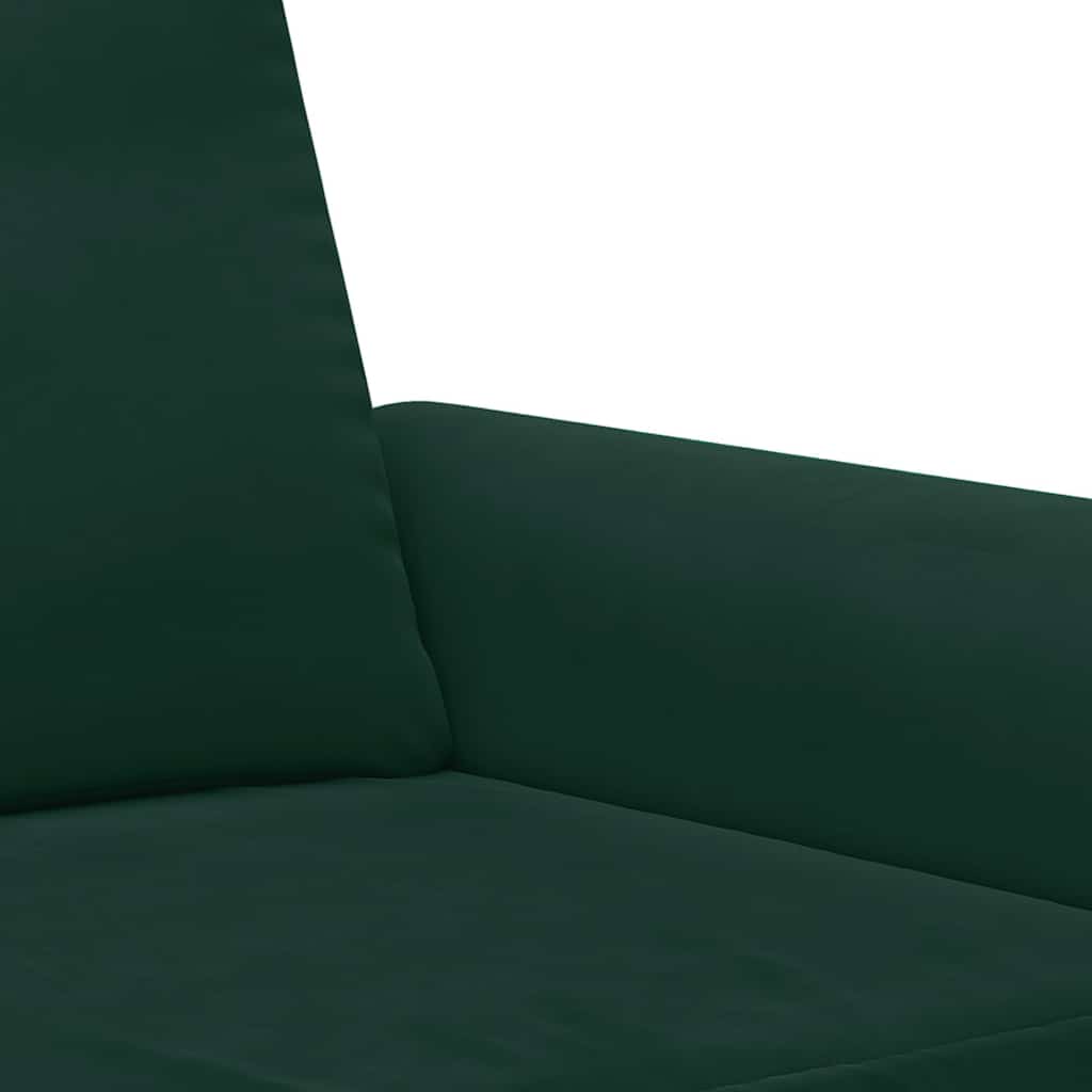 2-dijelni set sofa s jastucima tamnozeleni baršunasti
