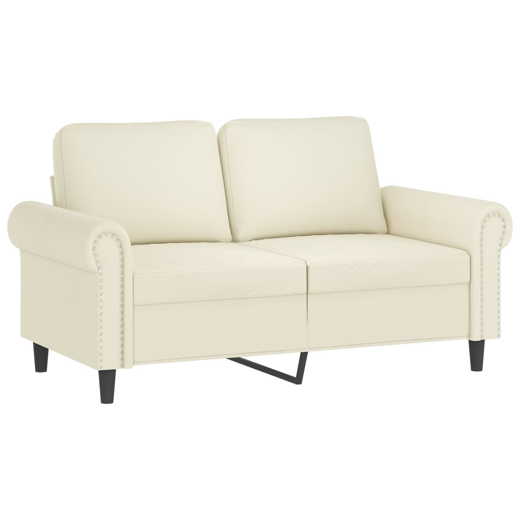 2-dijelni set sofa s jastucima krem baršunasti