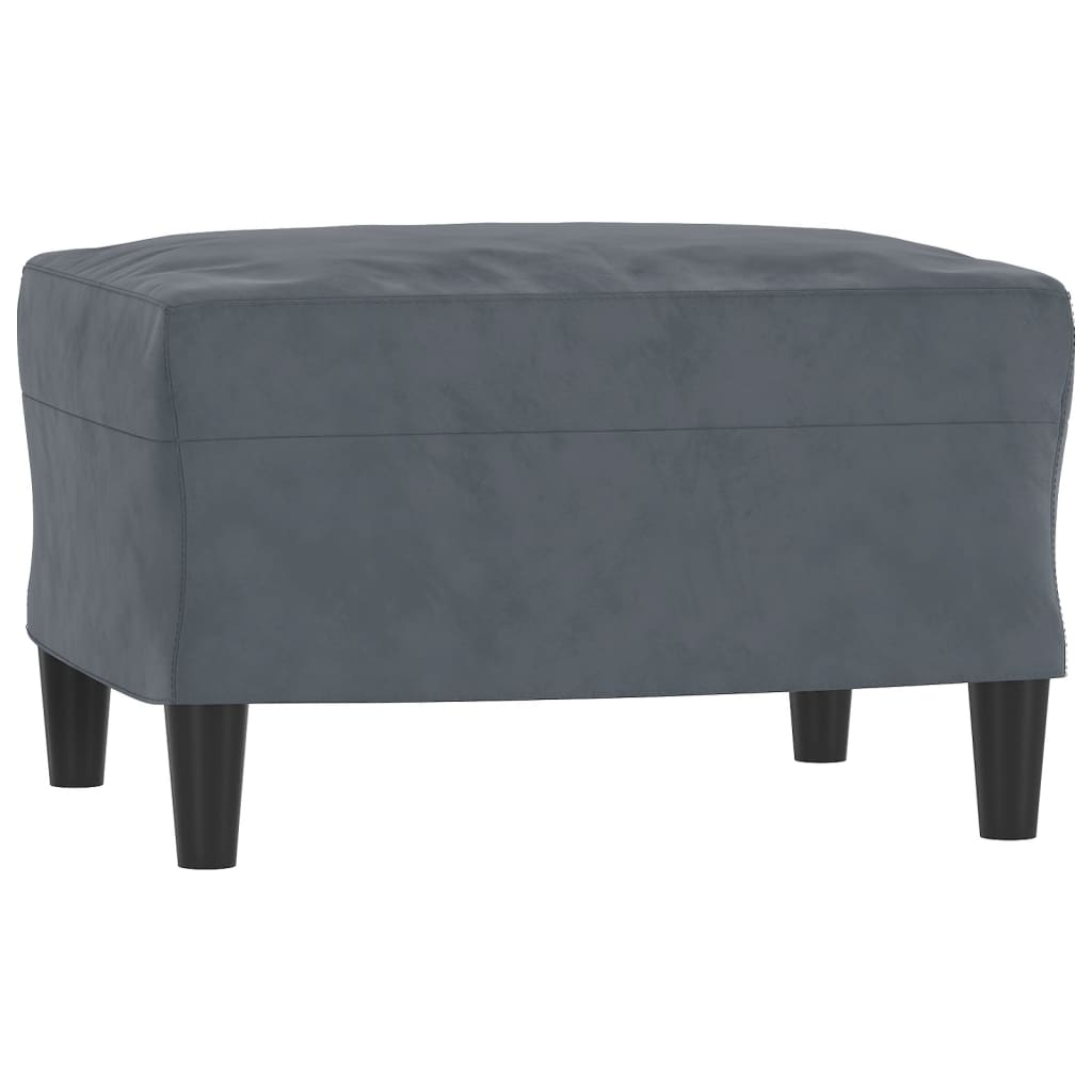 3-dijelni set sofa s jastucima tamnosivi baršunasti