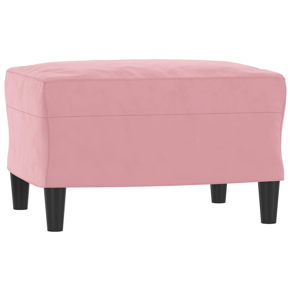 3-dijelni set sofa s jastucima ružičasti baršunasti