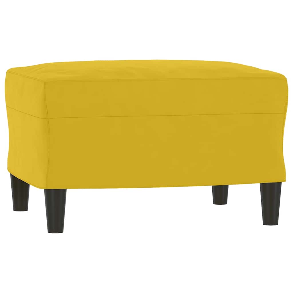 3-dijelni set sofa s jastucima žuti baršunasti