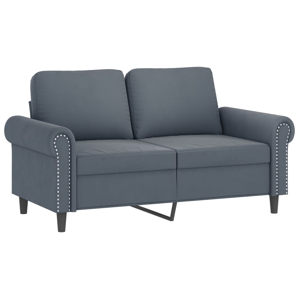 2-dijelni set sofa s jastucima tamnosivi baršunasti