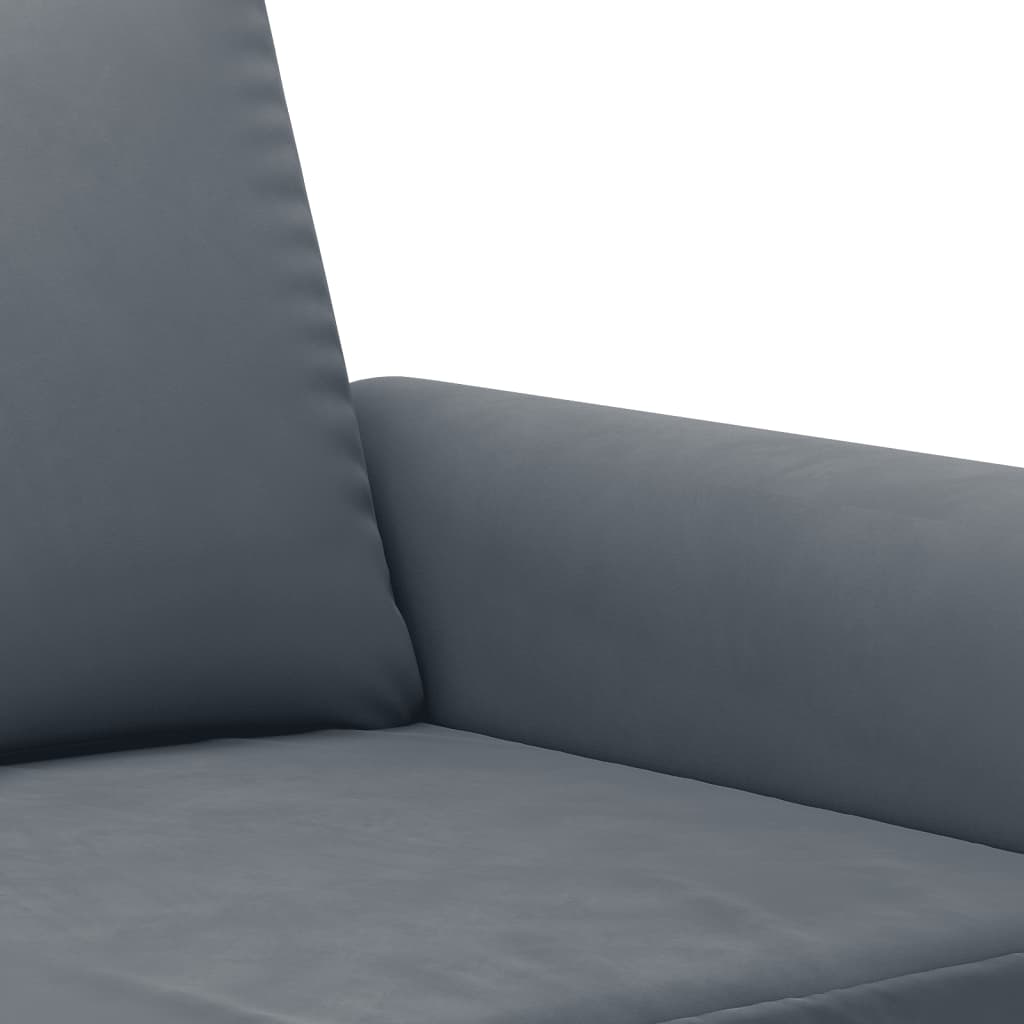 2-dijelni set sofa s jastucima tamnosivi baršunasti