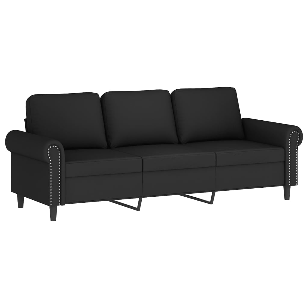 2-dijelni set sofa s jastucima crni baršunasti